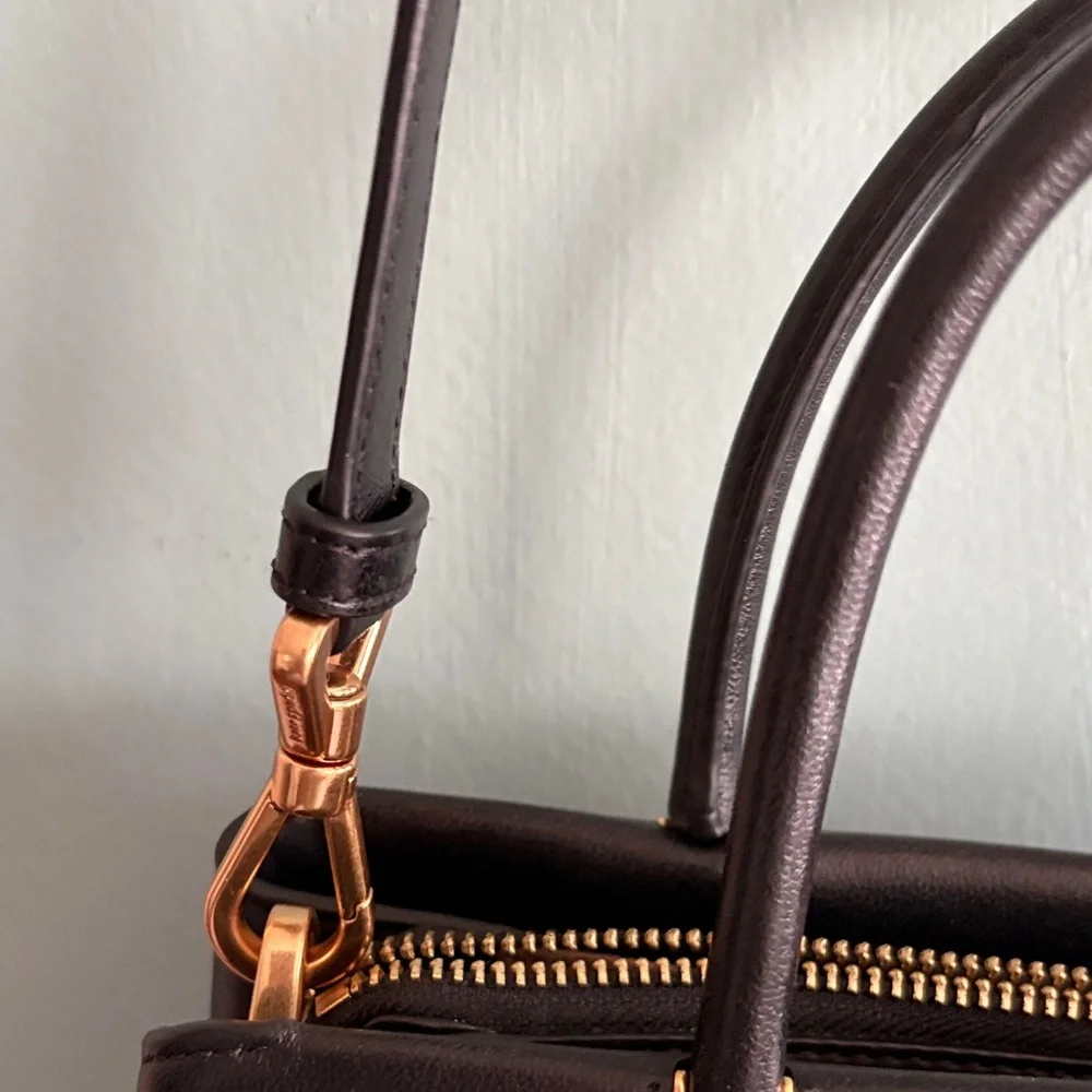kate spade Black Leather Satchel with Gold Hardware
